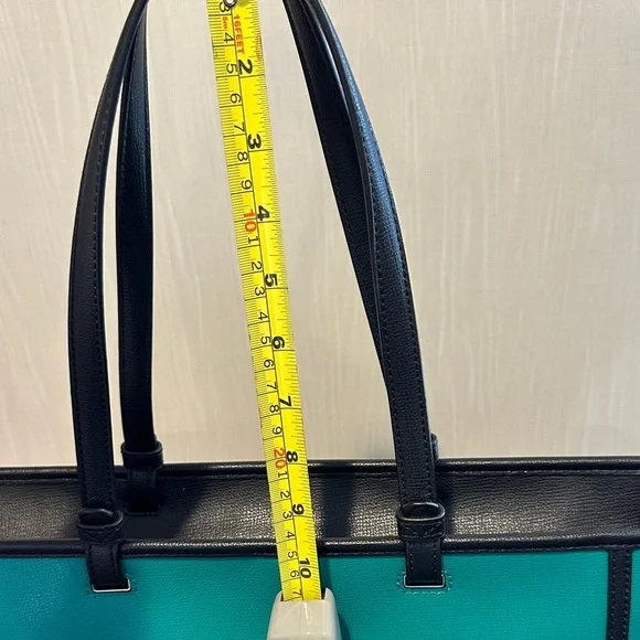 Karl Lagerfeld Turquoise and Black Tote - Picture 14 of 15